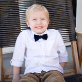 Black & White Striped Bow Tie, Clip on Bowtie