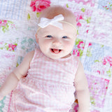 Navy Tropical Floral Evy Bow, Infant Headband