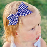 Stonewashed Evy Bow, Newborn Headband or Clip