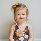 Sunflower Evy Bow, Newborn Headband or Clip