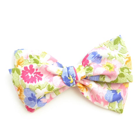 Vintage Pink & Blue Floral Rona Bow