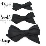 White & Black Flowers Evy Bow, Newborn Headband or Clip